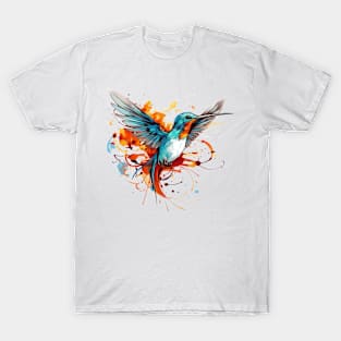 Vibrant Watercolor Hummingbird T-Shirt